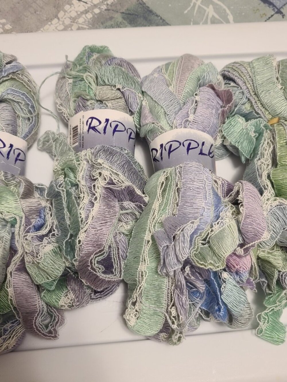 4 Skeins Of Knitting Fever Pastel Ripple Yarn